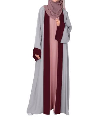 China Solid Color New Abaya Designs 2021 Casual Cardigan Spliced ​​Turkey Dubai Muslim Islamic Dress For Women Lady for sale