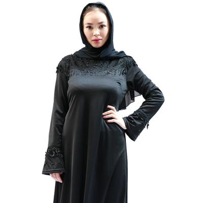 China Embroidery Islamic Arabic Beaded Abaya Embroidery Robe Muslim Robe Custom for sale