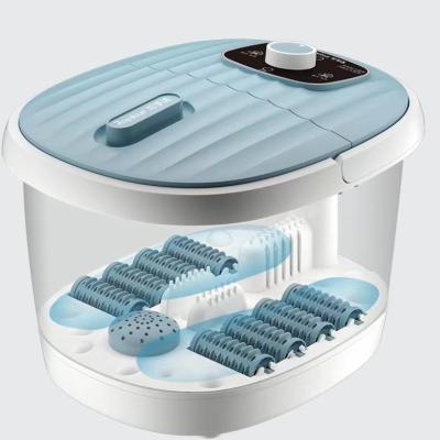 China New Design Electric Pedicure Foot Massager Detox Machine Roller Vibration Heat Bubble Foot Wash Ionic Bath Massager for sale