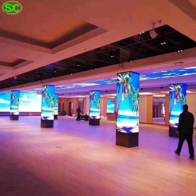 China Indoor P3.9 LED Cube Pillar Indoor Shopping Mall Advertising Indoor 360 Degree RGB Pillar for sale