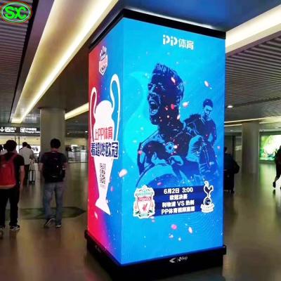 China P3 Indoor Advertising 90 Degree Led Pillar Led Screens Indoor TV Advertising Full Color Led Display for sale