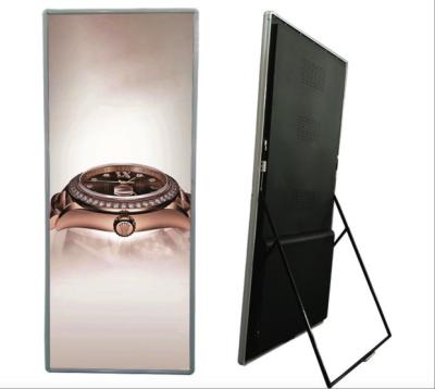 China Advertising LED Poster Screen Floor Stand High Brignhtness P3 LED Poster Screen Board Indoor Advertising LED Display / Mirror LED Display Screen for sale