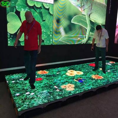 China Indoor P6.25 Stage Rental Interactive Tiles Dance Floor Video Full Color Led Display For Wedding Party for sale