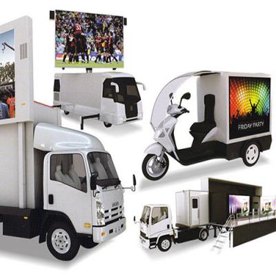 China Led Mobile Advertising Trucks P5 Outdoor Full Color Led Mobile Digital Advertising Sign Trailer 320*160MM for sale