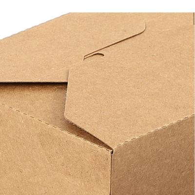 China Bio-degradable 8 # Restaurant Biodegradable Takeaway Disposable Containers Fast Food Packaging Take Out Box Brown Lunch Paper Cake Box for sale