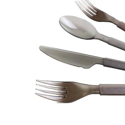 China Bio-degradable American style plastic knives  forks  spoons  stable black disposable independent packaging  widely used and of good quality for sale