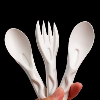 China Bio-degradable Disposable new pulp fork spoon with biodegradable and thickened design, widely used for sale