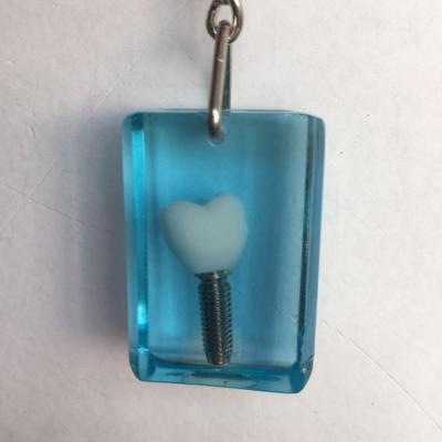 China Promotion Gift Transparent Implant Tooth Key Chain For Dental Clinic Promotion Gift for sale