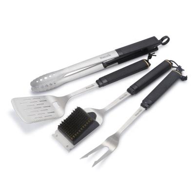 China New Design 4 Pcs BBQ Tool Kit Popular Barbecue Easily Cleaned BBQ Tools With Soft Touch Handle for sale