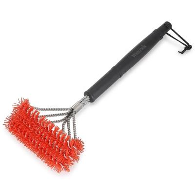 China Amazon's Bestselling Easily Cleaned Best 16 Inch Triple Nylon Bristle Brushes For BBQ Grill Cleaning for sale