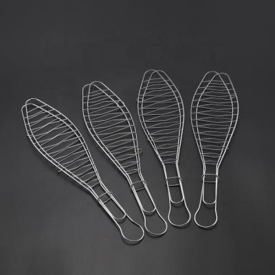 China Hot Sale Heat Resistance 4 PC Set Stainless Steel BBQ Grill Fish Fish Basket Grill For Barbecue Fish for sale