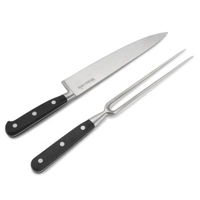 China Best viable selling stainless steel carving knife and fork meat carving knife set for meat cutting for sale