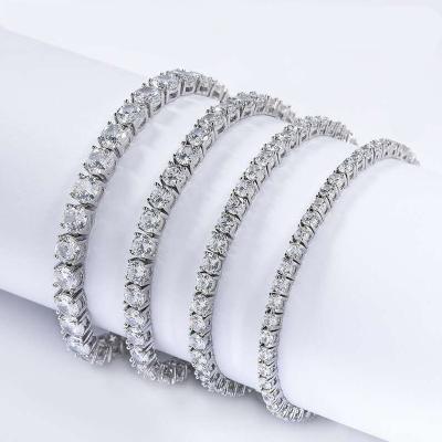 China Environmental Friendly Iced Out Tennis Bracelets Man Zircon Zirconia Brass Adjustable Tenis Bracelets for sale