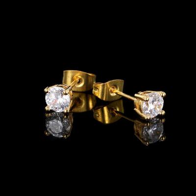 China NUOYA Hip Hop Fashion Environmental Friendly Jewelry 18K Gold Plated Diamond Earrings For Women for sale