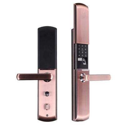 China Hot Sale Unique Design Apartment Fingerprint Door Lock Bedroom Aluminum Smart Door Lock for sale