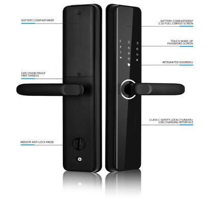 China Hot sale TT door lock smart digital anti-theft door lock APP home smart lock 240(L)*60(W)mm for sale