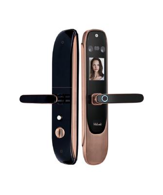 China Aluminum alloy one grip digital fingerprint code lock hotel door handle lock with face detection and key for sale