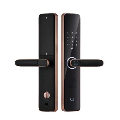 China Aluminum Alloy Fingerprint Lock Part High-end Intelligent Anti-theft Interior Door Lock for sale