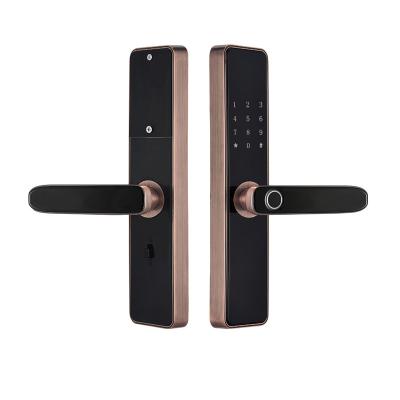 China Aluminum Alloy High Security Level Lock App Control Smart Fingerprint Password Card Open Digital Door Lock for sale