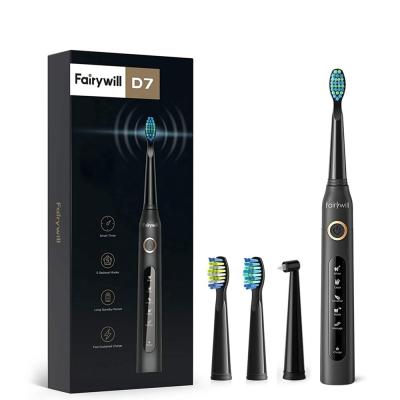 China Dupont Bristles Fairywill FW D7 Nylon Oral Care Rechargeable Vibrate Timer Sonic Electric Electronic Tooth Brush Smart Toothbrush for sale