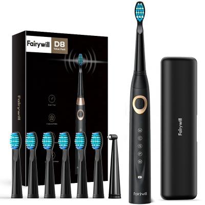 China 5-Function Modes Fairywill FW D8 Oral Care Rechargeable Vibrate Timer Sonic Electric Electronic Tooth Brush Smart Toothbrush for sale