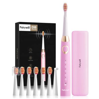 China 5-Function Modes Fairywill FW D8 Oral Care Rechargeable Vibrate Timer Sonic Electric Electronic Tooth Brush Smart Toothbrush for sale