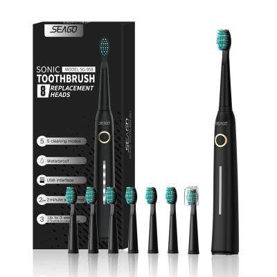 China Dupont Nylon Bristles Wholesale SEAGO SG-958 Gift Sonic Electric Toothbrush Sets With Extra Brush Head for sale