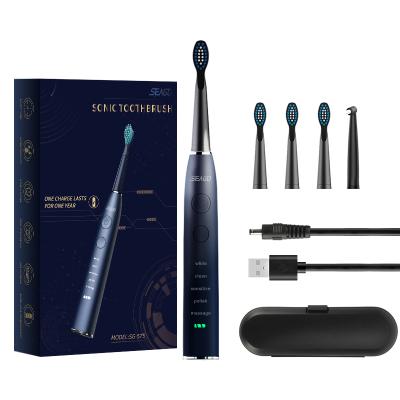 China Dupont Nylon Bristles Ready To Board SEAGO Manufacturer SG575 Powerful Rechargeable Adult Electric Toothbrush for sale