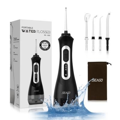 China Wholesale Portable Cordless Car Water Flosser SEAGO SG833 5 Jet Tips Electric Oral Irrigator for sale