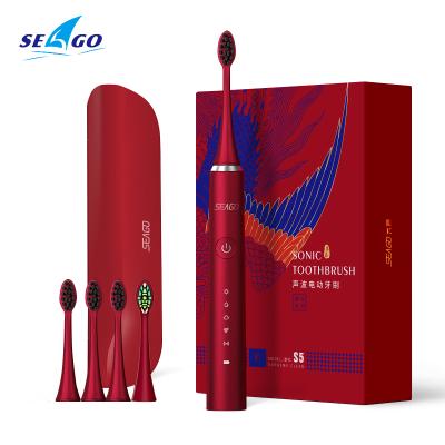 China SEAGO SG-972 Battery Operated Deluxe Rechargeable Sonic Electrooth Brush Toothbrush Set For Adult for sale