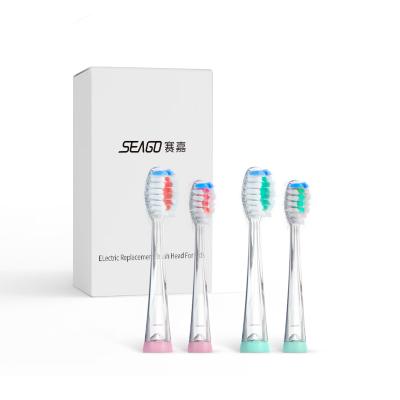 China SEAGO SGH923 Transparent Car Replacement Heads Suitable for KIDS Electric Toothbrush with PETG Toothbrush Heads for sale