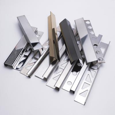 China Custom Exclusive Modern Tile Accessories Foshan NiuYuan Metal Wall Corner Edge Stainless Steel Tile Trim For Tile Profile for sale