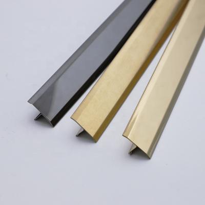 China NiuYuan Best Quality Modern T-Cast For Furniture T Shaped Stainless Steel Tile Trim Tile Border Brass Inlay for sale