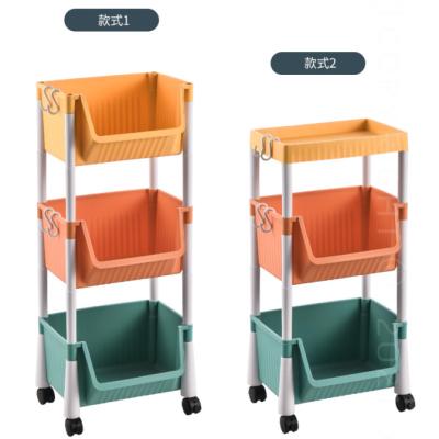 China Multi-Layer Finished Baby Toys Snack Rack Living Room Living Room Storage Rack Floor Stable Newborn Cart Toys for sale