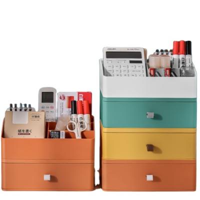 China Finishing Type Student Stationery Storage Box Viable Multi-Layer Cosmetic Desk Drawer Holder for sale