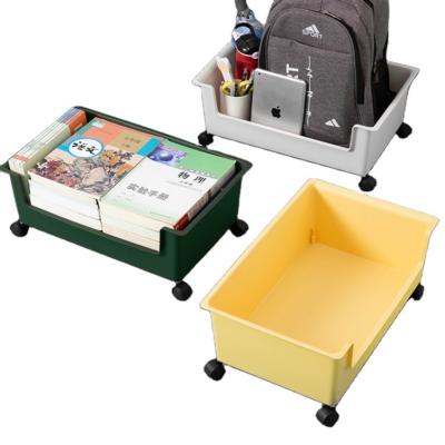 China Student Classroom Viable Book Box With Pulley House Organizer Box Toy Book Storage Box for sale