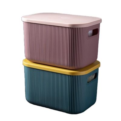 China Viable opposite plastic home storage box for seasonal clothes for children's toys creative home storage box with the cover for sale