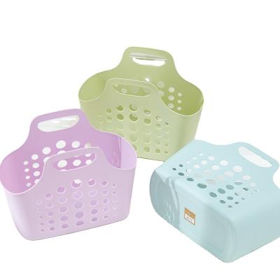 China Simple Washing Sustainable Creative Soft Plastic Basket With Hole Basket Universal Household Bathroom Storage Water-draining Basket for sale