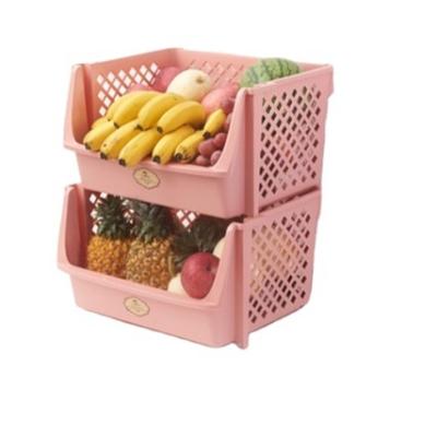 China Multi-Layer Kitchen Vegetable and Fruit Storage Basket Shelf Floor Plastic Multi-Layer Sundry Rack Finished Rack for sale