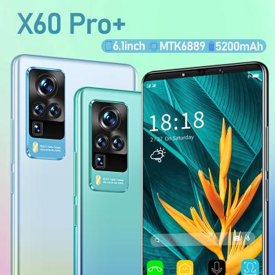 China Dual PRO 6.1 SIM Card New Original X60 Inch Screen Android 11 Phone 12+512GB Wifi Camera GPS 3 Sim Card Mobile Phones for sale