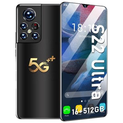 China Dual SIM Card 5G Smartphone S22 Ultra 6.9 Inch 16+512GB Full Screen Android Mobile Phones With Face ID Original Unlocked Mobile Phone for sale