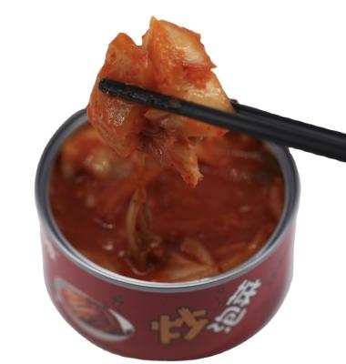 China Kimchi Fried Pickled Spicy Cabbage Authentic Canned Korean Camping Fast Food Preserved Red Color 12 Months Shelf Life for sale