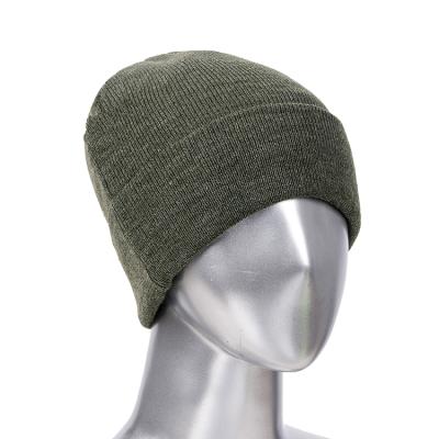 China JOINT Wholesale Custom Logo Winter Green Heather Colored Yarn Knitted Hat Beanie Hats for sale