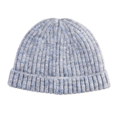 China JOINT Wholesale Custom Fashion Ladies Winter Knitted Hats Light Gray Womens Rib Knit Hats for sale