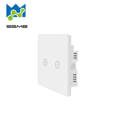 China ABS+ Tempered Glass Wifi Wall Smart 433 Home Electric Wireless Remote Touch Control 2Gang Light Switch for sale