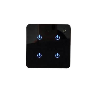 China ABS+ Tempered Glass Wifi 4 Touch Glass Strip Light LCD Wall Remote Control Smart Switch With Sensor for sale