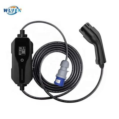 China 16A 32A Electric Vehicle Adapter Portable Charging Type 1 To CEE Type 2 Plug With 5m Cord TQ18/PQ18 for sale