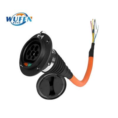 China Waterproof And Dustproof EV Charging Type - Standard Car 2 End Plug With 0.5m Threaded Hose IEC 62196 16A 32A 50A for sale