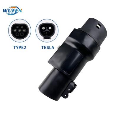 China Pc+ Copper New Energy Electric Vehicle Charging Adapter Suitable For Tesla Plug To European Standard European Standard Charging Gun for sale