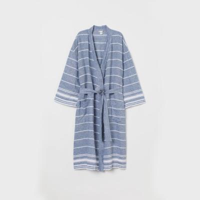 China QUICK DRY Cotton Canvas Organic Sleepwear Kimono Pajamas Bathrobe Casual Long Robes for sale